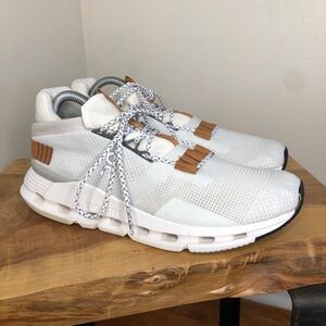 On Cloud Womens Cloudnova 2 Lifestyle Sneakers sz 9.5 White Grey Athletic PWL OL